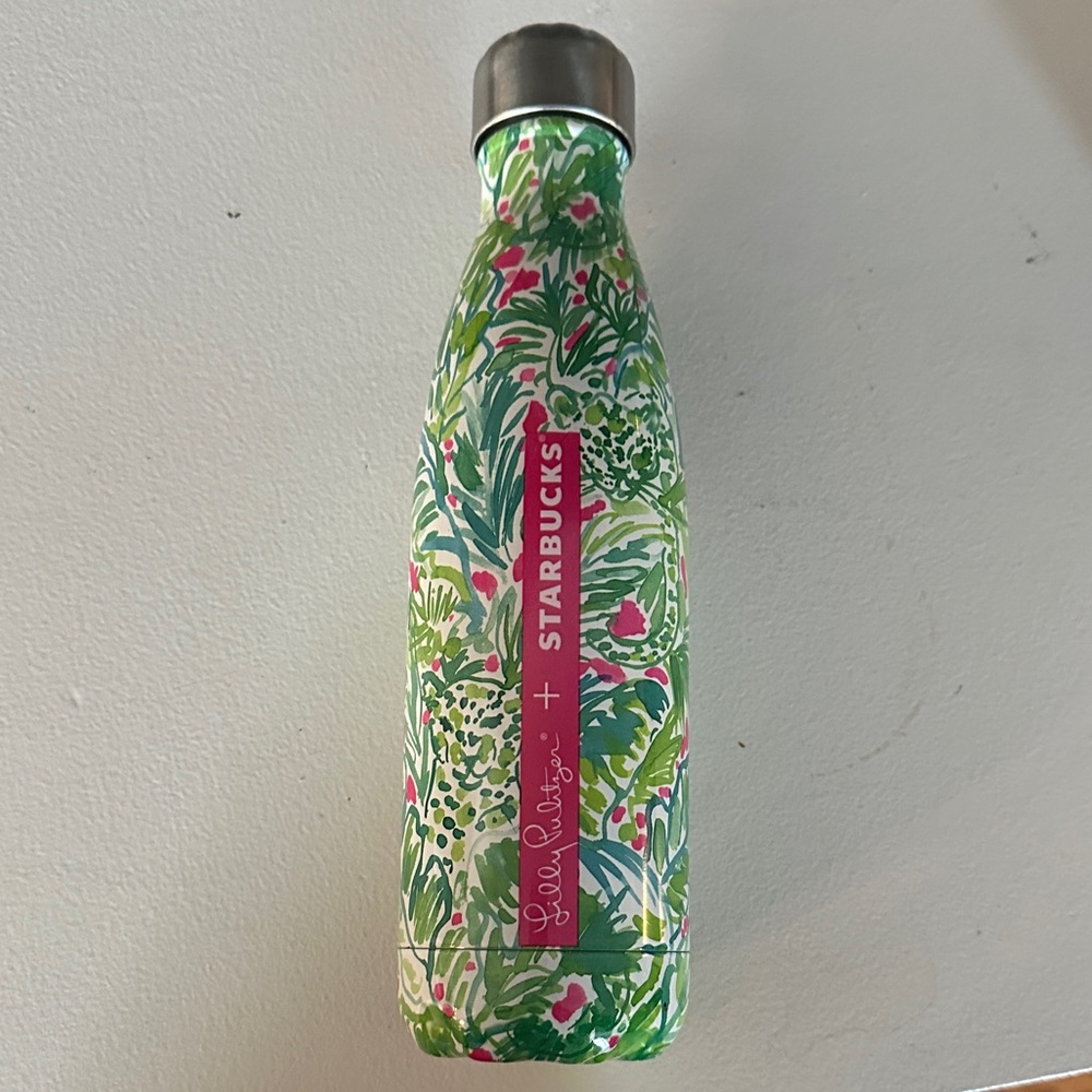 Starbucks x Lilly Pulitzer Green and Pink Floral Bottle